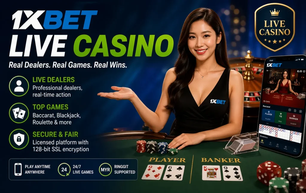 Live casino excitement with 1XBET