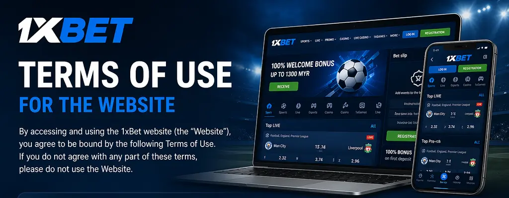 1xBet Terms of Use for the Website